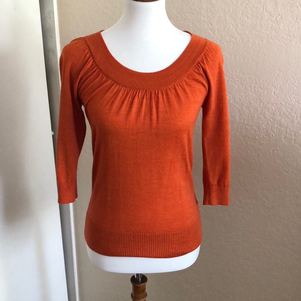 Orange 3/4 sleeve sweater